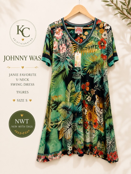 Johnny Was Dresses & Skirts - 🖤🐅 Johnny Was Janie Favorite V-Neck Swing Dress "Tigres" NWT | Sz Small